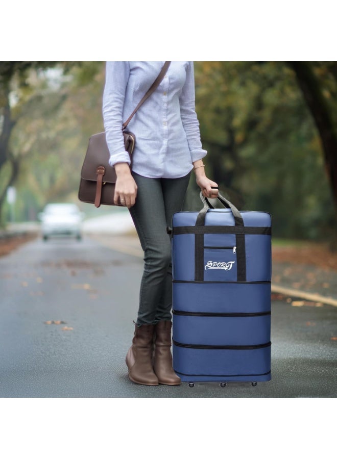 SPORT Expandable Extra Large Travel Oxford Duffel Luggage Bag with Spinner Wheels Waterproof Lightweight Traveling Foldable Suitcas - Image 4