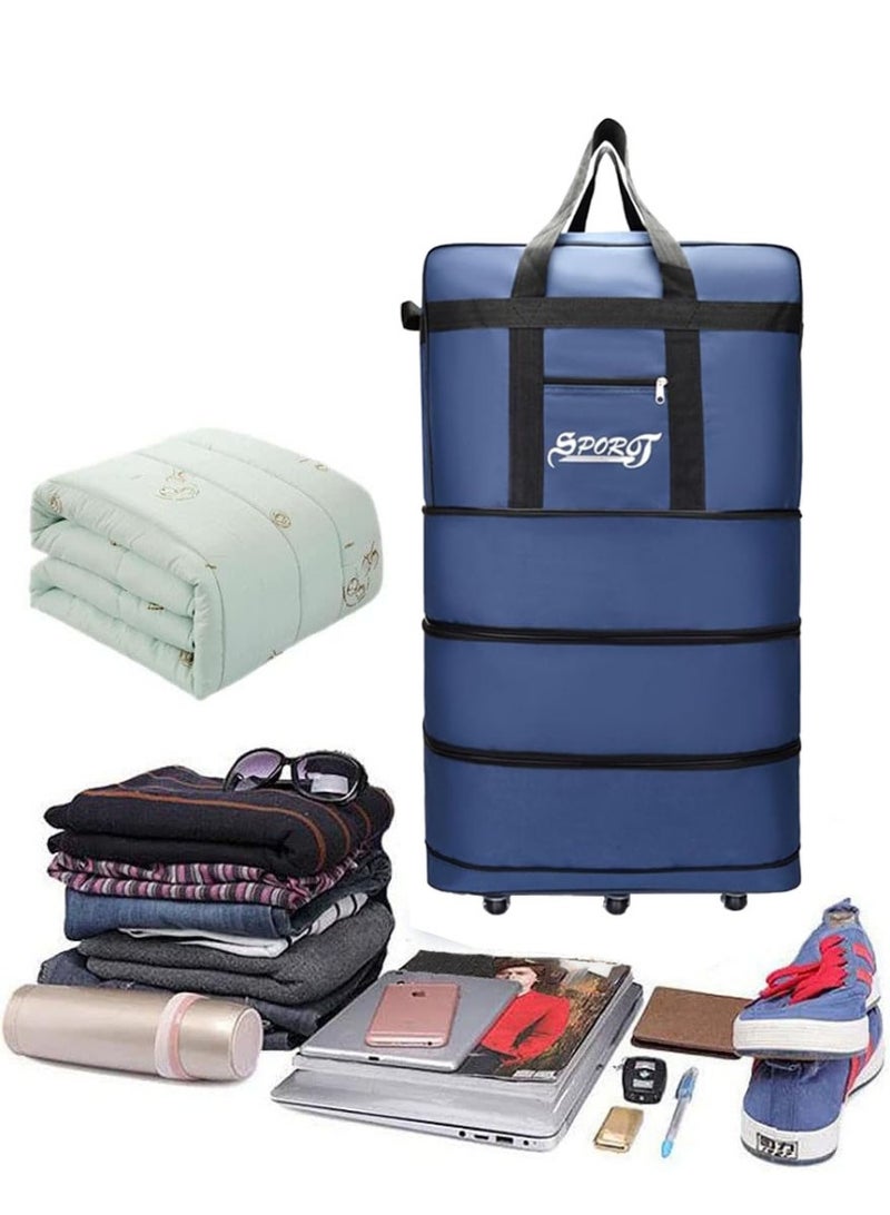 SPORT Expandable Extra Large Travel Oxford Duffel Luggage Bag with Spinner Wheels Waterproof Lightweight Traveling Foldable Suitcas - Image 5