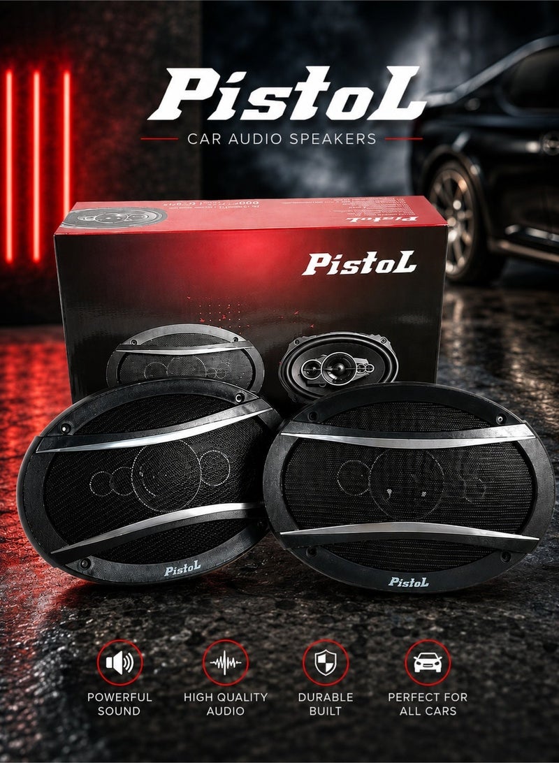 PistoL TS-A6995S 6x9 Inch 5 Way Coaxial Car Speakers Pair, 600W Max Power, 60W RMS, 4 Ohm Impedance, High Sensitivity 92dB, Full Range Car Audio Speaker System, Deep Bass and Clear Treble - Image 2