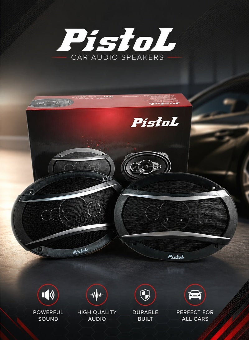 PistoL TS-A6995S 6x9 Inch 5 Way Coaxial Car Speakers Pair, 600W Max Power, 60W RMS, 4 Ohm Impedance, High Sensitivity 92dB, Full Range Car Audio Speaker System, Deep Bass and Clear Treble - Image 1