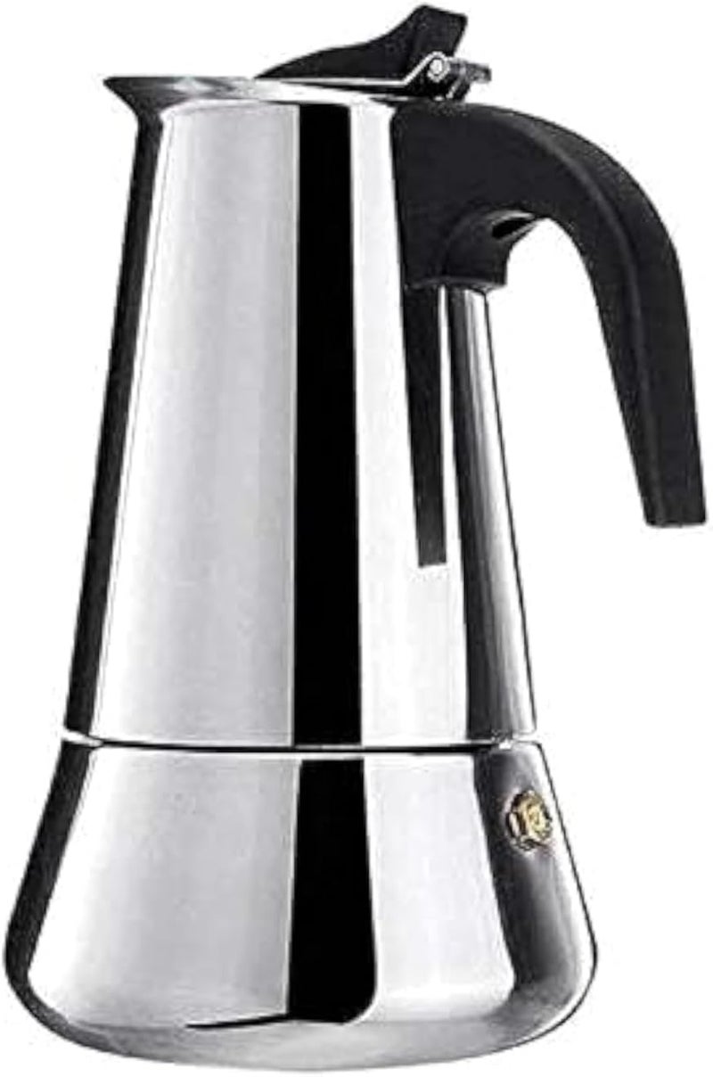 Stainless Steel Moka Espresso Maker- Percolator Cafetiere - 6 Cup