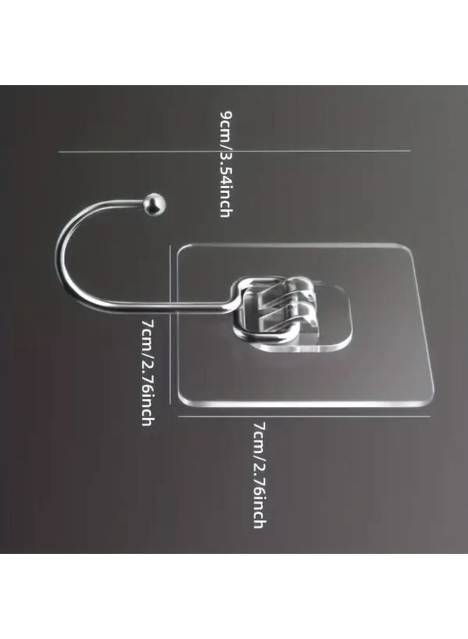 22pcs Heavy Duty Waterproof Transparent Adhesive Hooks No Drill Wall Mounted Hangers For Towels Coats Clothes Bathroom Home Storage - Image 4