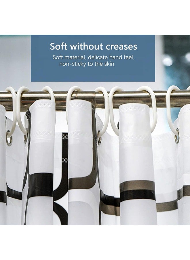 Water Proof Quick Drying Shower Curtain,Modern Geometry Pattern Waterproof Shower Curtain, Anti-Mildew Antibacterial Waterproof Washable, Grommets And Curtain Hooks (Size200*200） - Image 4