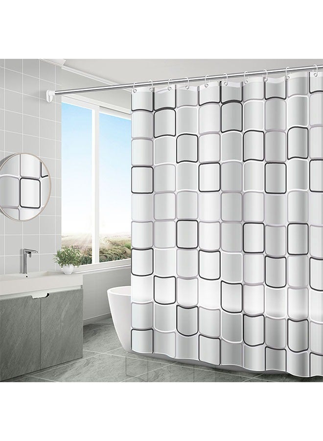 Water Proof Quick Drying Shower Curtain,Modern Geometry Pattern Waterproof Shower Curtain, Anti-Mildew Antibacterial Waterproof Washable, Grommets And Curtain Hooks (Size200*200） - Image 1