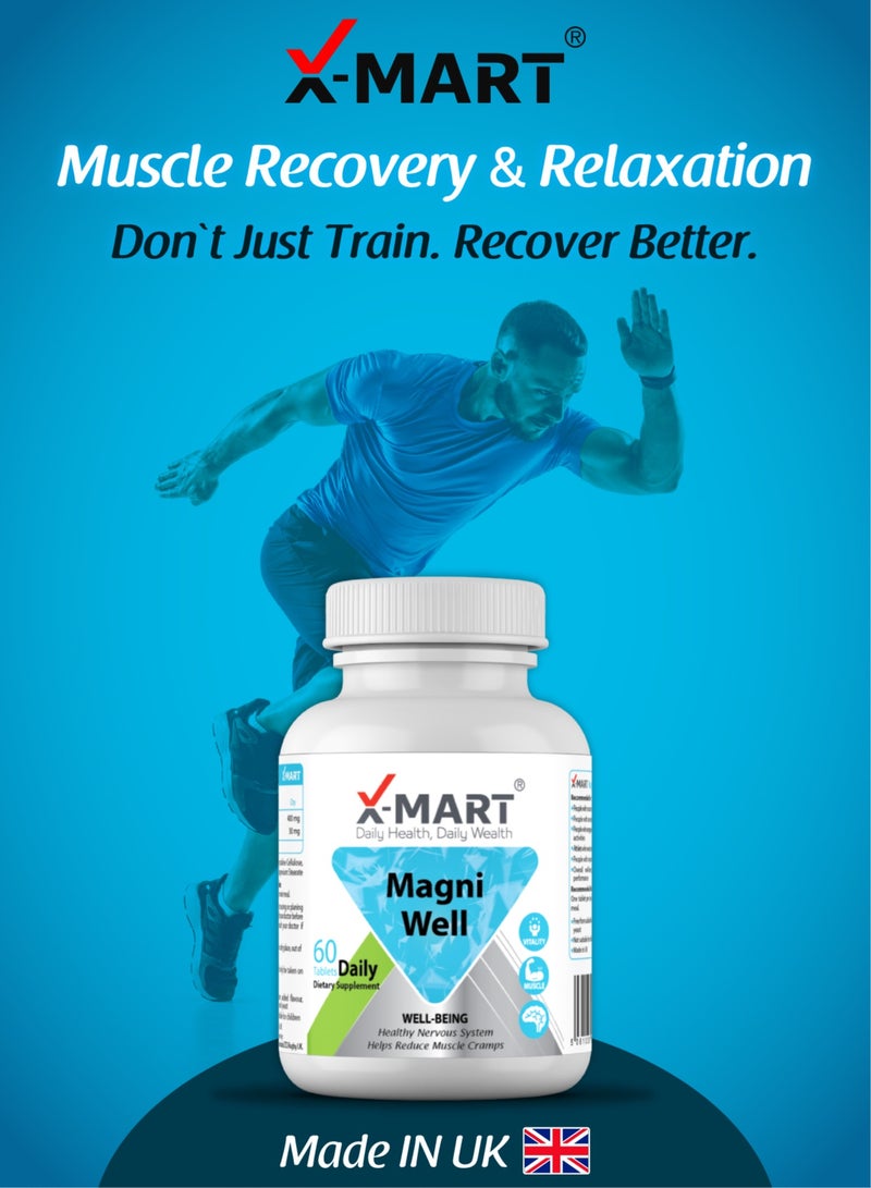 X-Mart Magni Well – Magnesium & Vitamin B6 Tablets for Muscle Cramps, Recovery, Stress Relief & Bone Support - Image 4