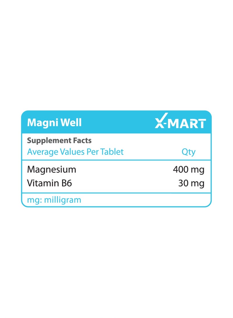 X-Mart Magni Well – Magnesium & Vitamin B6 Tablets for Muscle Cramps, Recovery, Stress Relief & Bone Support - Image 5