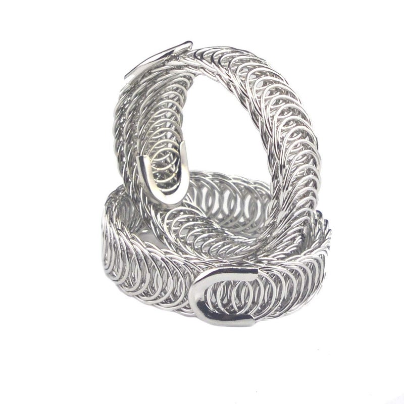 Ailejia Metal Curtain Tiebacks Holdback Drapery Curtain Tiebacks 1 Pair Elastic Strap Drape Buckle Home and Office Window Treatment (Silver) - Image 2