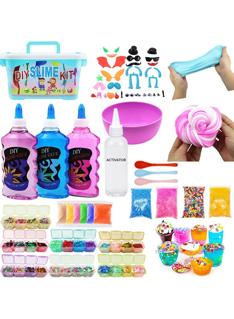 FLYHSO DIY Slime Kit for Girls Boys Stress Relief Toy Kids Art Craft Crystal Clear Slime Girls Toys Gifts for Kids Age 6+ Year Old - Image 1