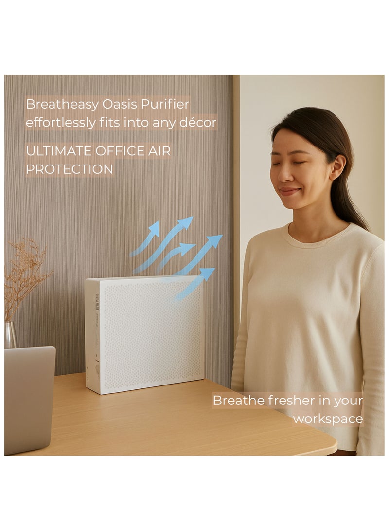 Breatheasy Air Purifiers Breatheasy Oasis | Compact H13 HEPA Air Purifier for Bedroom | PM2.5, Smoke & Odor Remover | Air Quality Sensor | Quiet ≤46 dB | Covers 20–30 m² | Formaldehyde & NO₂ Removal - Image 3
