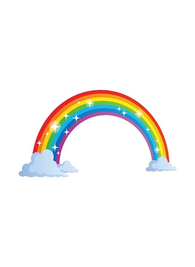 Kiddale Rainbow Wall Decals Wich Clouds Peel And Stick Removable Wall Stickers For Kids Nursery Bedroom Living Roomwall Decor 28.7 X15.7Inch - Image 1