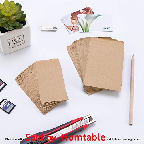Homtable 100 Pack Small Coin Envelopes Self-Adhesive Kraft Paper Seed Envelopes Mini Parts Small Items Stamps Storage Packets Envelopes for Garden, Office or Wedding Gift(2.25"×3.5") (100) - Image 4