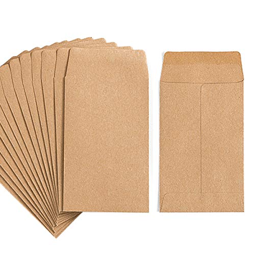 Homtable 100 Pack Small Coin Envelopes Self-Adhesive Kraft Paper Seed Envelopes Mini Parts Small Items Stamps Storage Packets Envelopes for Garden, Office or Wedding Gift(2.25"×3.5") (100) - Image 5