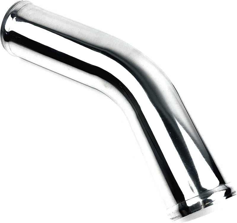 TenKeAuto Universal 12" Length 2.25" Outside Diameter Polished Aluminum Pipe - 45 Degree for Air Intake, Intercooler, Turbo - Image 1