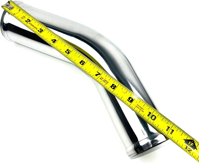 TenKeAuto Universal 12" Length 2.25" Outside Diameter Polished Aluminum Pipe - 45 Degree for Air Intake, Intercooler, Turbo - Image 2