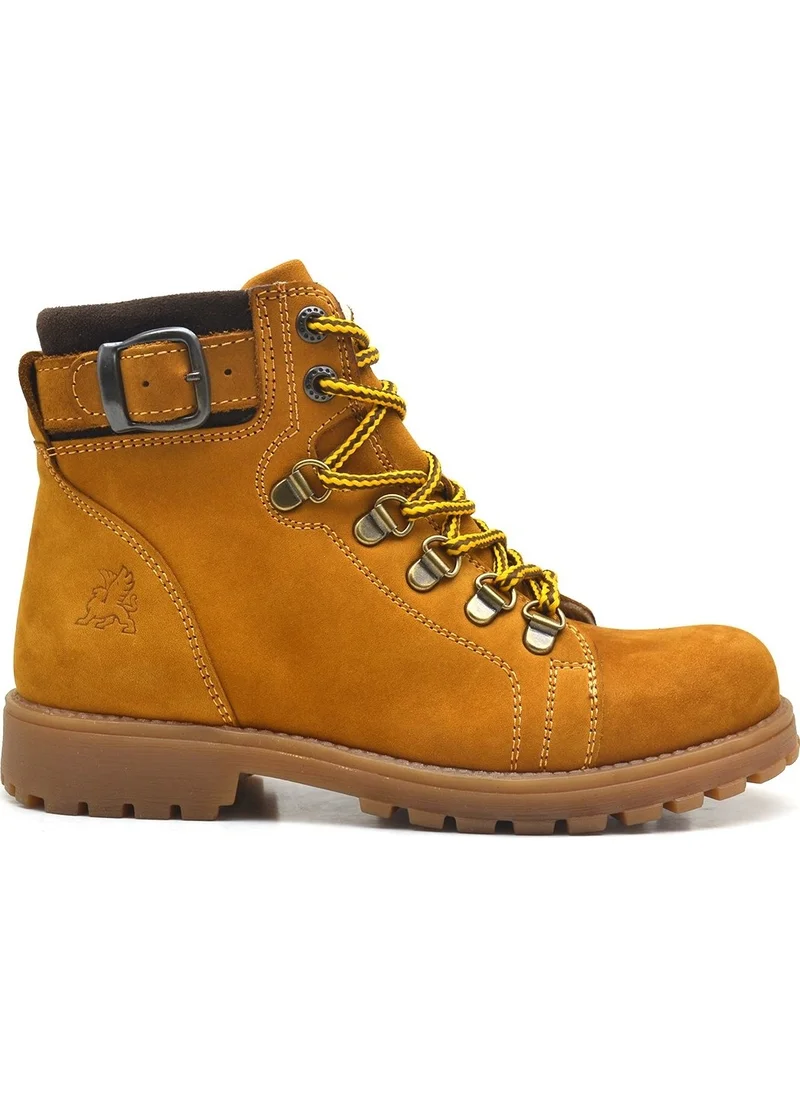 Raker Griffon Leather Yellow Zippered Shearling Kids Boots
