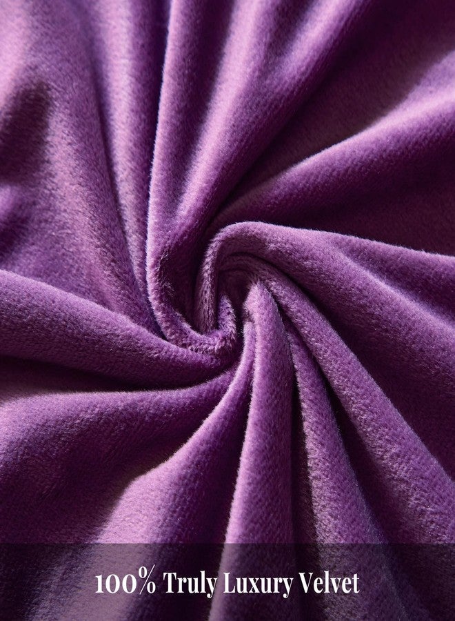 WARMDERN Purple Velvet Duvet Cover King Size Flannel Duvet Cover Bedding Sets, 3pcs Ultra Soft Luxury Textured Modern Crystal Velvet Duvet Covers with Zipper Closure(Purple, King) - Image 4