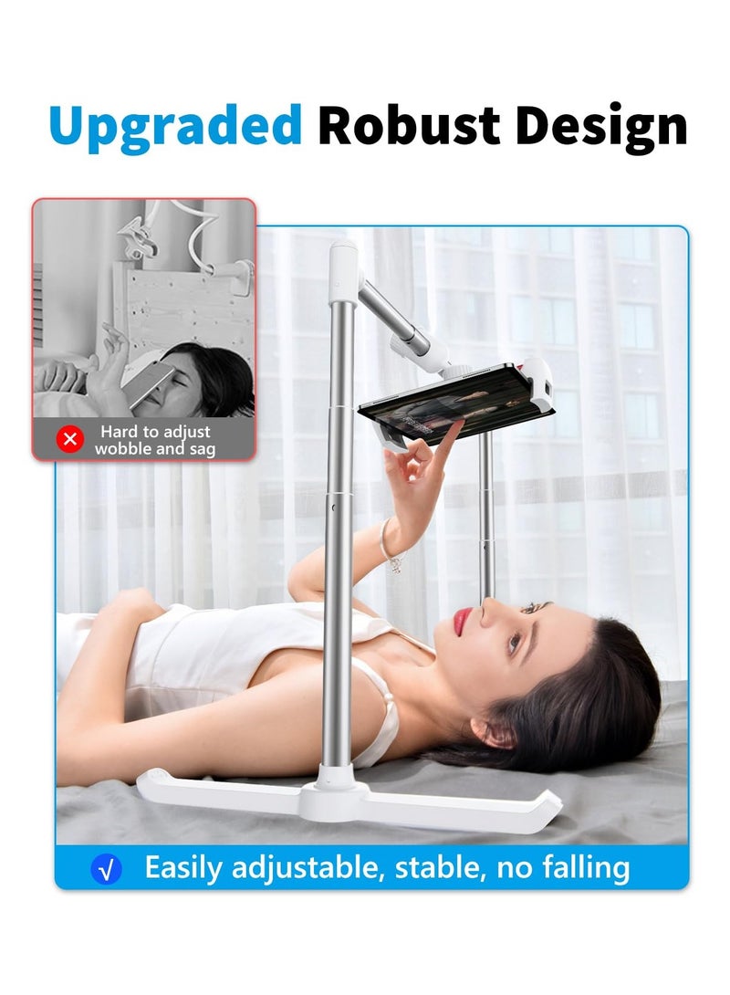 KASTWAVE Tablet Stand, iPad Stand for Bed - Adjustable Height Length Angles iPad Holder for Bed Laying Down Couch Floor, Compatible with iPad/iPhone X/Kindle, or Other 5~12.9 Inches Devices - Image 5