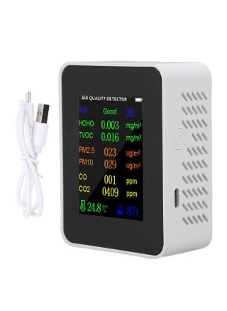 Air Quality Monitor Carbon Dioxide Detector Accurate Tester for CO CO2 PM2.5 TVOC HCHO Temperature Humidity Alarm Mode White - pzsku/ZB66AE3072AF1009A6344Z/45/1746202713/28db684d-327f-4d30-86a2-dbfefe9f1c99