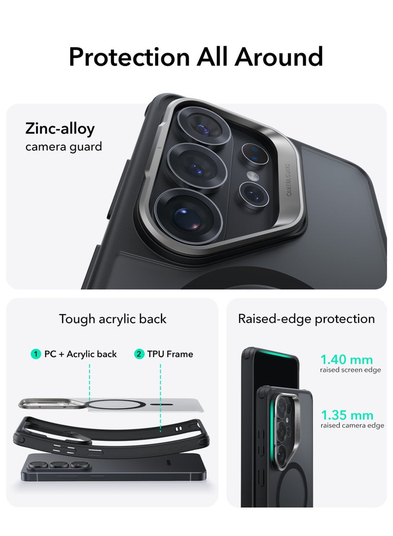 اي اس ار ESR for Samsung Galaxy S26 Ultra Phone Case with Stash Stand, Compatible with MagSafe, Military-Grade Protection, Magnetic Case for Samsung Galaxy S26 Ultra, Scratch-Resistant Back Cover Frosted Black - Image 4