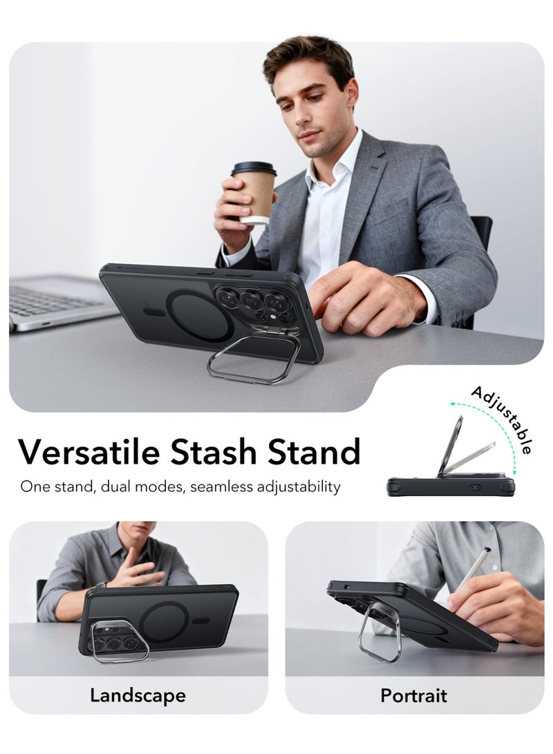 اي اس ار ESR for Samsung Galaxy S26 Ultra Phone Case with Stash Stand, Compatible with MagSafe, Military-Grade Protection, Magnetic Case for Samsung Galaxy S26 Ultra, Scratch-Resistant Back Cover Frosted Black - Image 5
