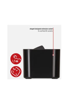 Brennenstuhl Brennenstuhl Ecolor, 5-Gang Extension Lead (Power Strip 5-Gang With Safety Fuse Button, Switch And 1.5 M Cable - 90° Angle Of Sockets) Black  - Image 5
