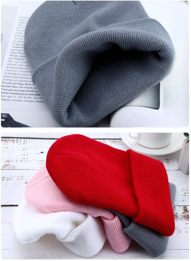 زانماي مجموعة زانماي من 12 قبعة شتوية صغيرة محبوكة دافئة ذات حافة مطوية للرجال والنساء (متعددة الألوان) - Image 3