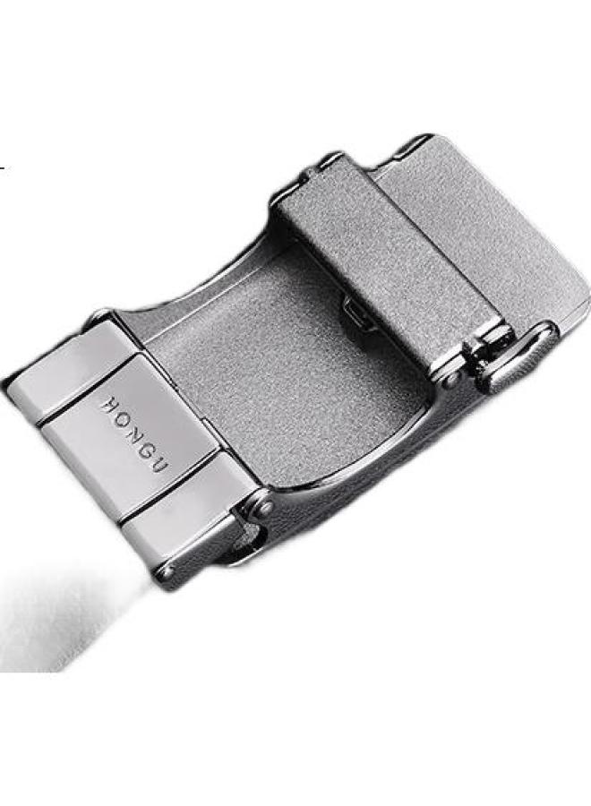 Hongu Red Gumi Leather Belt For Men, Top-Grain Cowhide, Casual Business Automatic Buckle Trouser Belt Gift Box, Qixi Gift For Boyfriend - Image 2