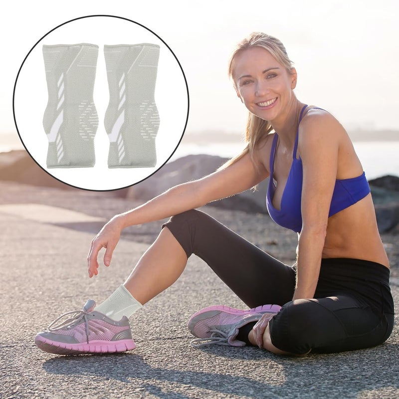 جوارب دعم الكاحل المرنة الرمادية غير القابلة للانزلاق، دعامة ضاغطة لتخفيف الالتواء في الرياضة واللياقة البدنية - Image 5