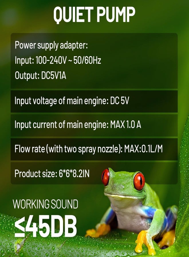 CAVACHEW 2.2L Reptile Mister with 2pcs Nozzles, Solo Reptile Mister System with Timer, Automatic Mister Fogger for Reptile Tank, Adjustable Terrarium Misting Humidifier for Reptiles/Amphibians - Image 5