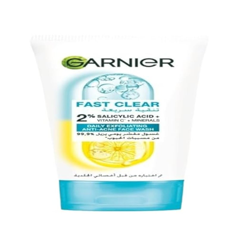 Garnier Garnier Skinactive Fast Clear 3-in-1 Face Wash, For Acne Prone Skin, with Salicylic Acid and Vitamin C, 150ml - Image 1