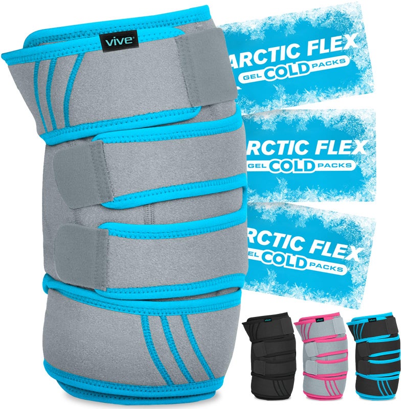 Vive Knee Ice Pack Wrap - Cold/Hot Gel Compression Brace - Heat Support Strap for Arthritis Pain, Tendonitis, ACL, Athletic Injury, Osteoarthritis, Women, Men, Running, Meniscus and Patella Surgery - Image 1