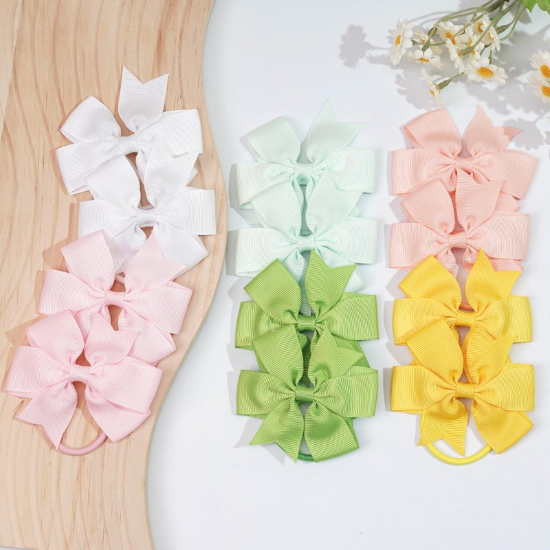 CellElection 40Pcs Baby Girls 3'' Boutique Grosgrain Ribbon Hair Bows Elastic Hair Ties Ponytail Holder Hair Bands in Pairs for Girls Toddlers Kids Children Teens - Image 4