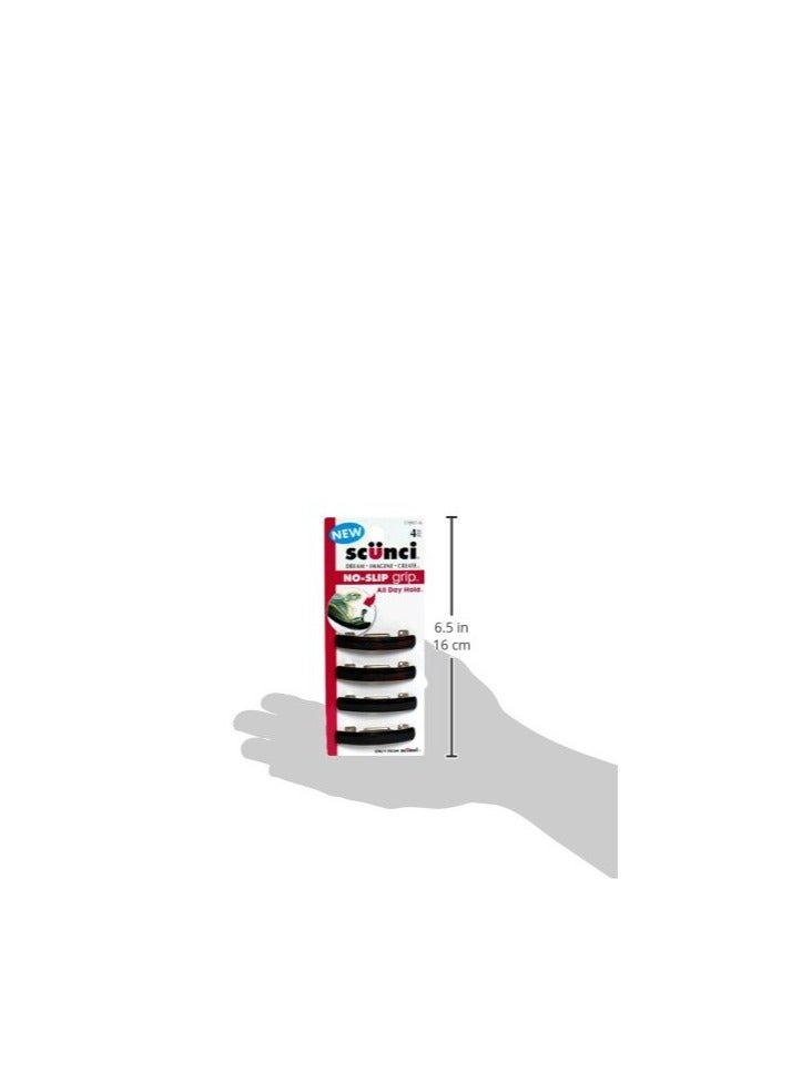 Scunci No Slip No Damage Barrette, unisex, 4 ct - Image 2