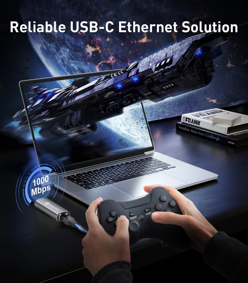 Reborn USB C to Ethernet Adapter, Type-C (Thunderbolt 3/4) to RJ45 Gigabit Ethernet LAN Network Adapter Compatible with iPhone 15 Pro/Max, MacBook Pro/Air 2023, iPad Pro, iMac, S23, XPS 17 and More - Image 5