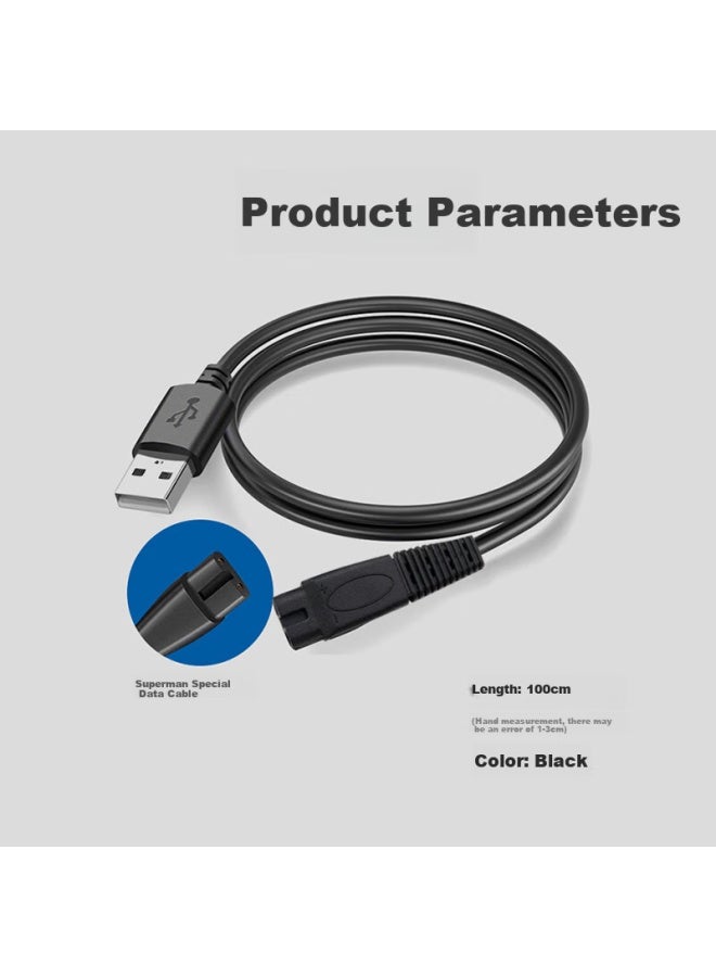 Masentek Compatible Charging Cable For Sid Super Shaver, Suitable For Rs7350/335/337/338/339/385/sa647/972, Two-prong Usb Universal Power Cord For Razor - Image 5