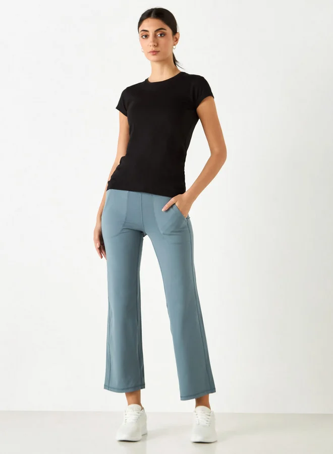 ADOT by Splash Stitch Detail Flared Leggings with Pockets
