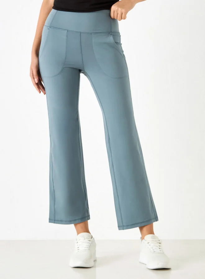ADOT by Splash Stitch Detail Flared Leggings with Pockets