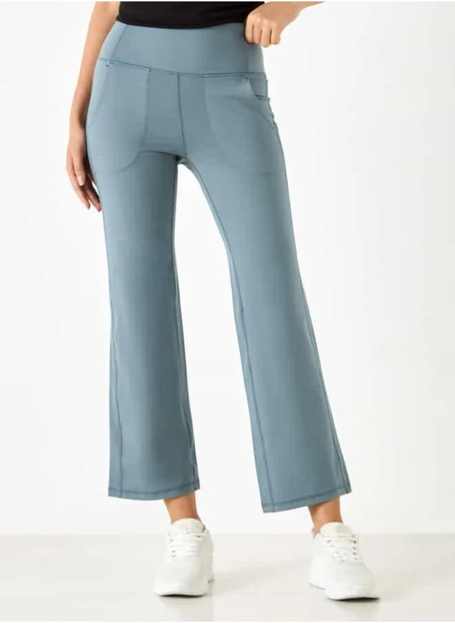 ADOT by Splash Stitch Detail Flared Leggings with Pockets