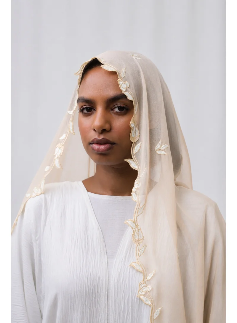 Ophelia Melon Embroidery Hijab – Elegant Embroidered Modest Hijab for Women for Women | Best Price UAE
