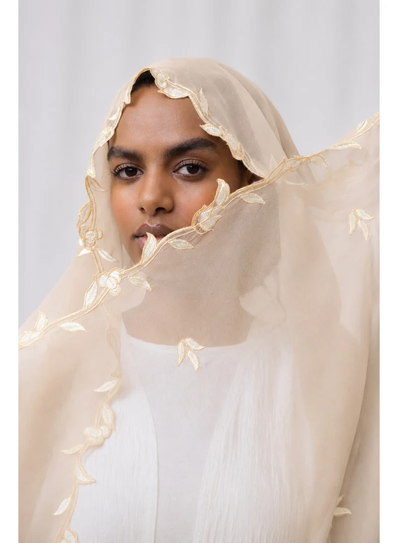 Ophelia Melon Embroidery Hijab – Elegant Embroidered Modest Hijab for Women for Women | Best Price UAE
