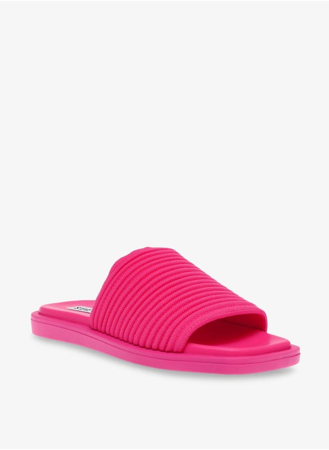 STEVE MADDEN - Womens Textured Slip-On Flat Sandals - Image 1