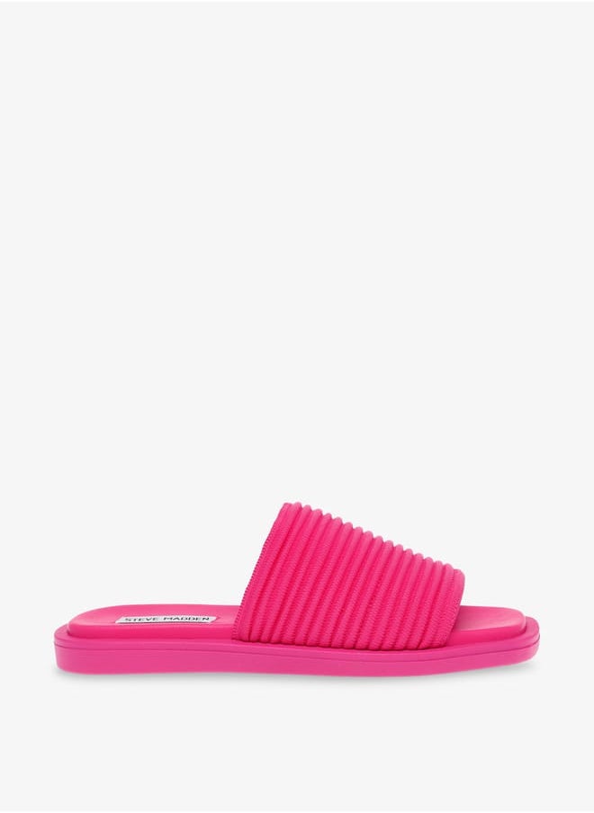 STEVE MADDEN - Womens Textured Slip-On Flat Sandals - Image 1