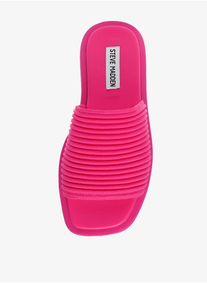 STEVE MADDEN - Womens Textured Slip-On Flat Sandals - Image 1
