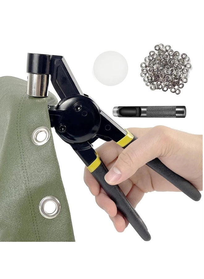 Grommet Tool Kit, 3/8" Handheld Eyelet Kit Manual Grommet Press Machine Grommet Eyelet Plier Set Tool Kit for Leather Clothes Belt With 500 Pcs 10 Mm Grommets  - Image 1