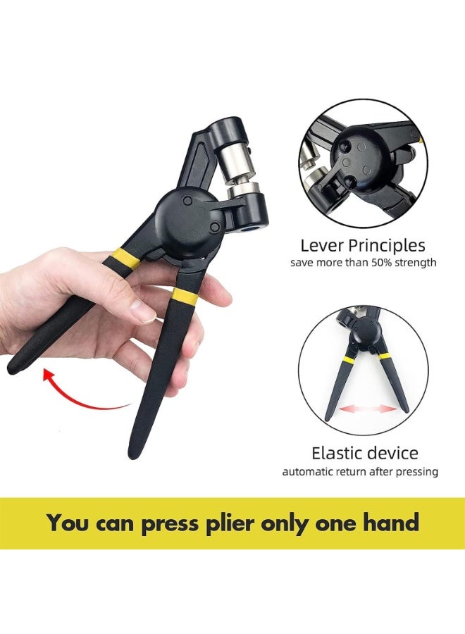 Grommet Tool Kit, 3/8" Handheld Eyelet Kit Manual Grommet Press Machine Grommet Eyelet Plier Set Tool Kit for Leather Clothes Belt With 500 Pcs 10 Mm Grommets  - Image 2