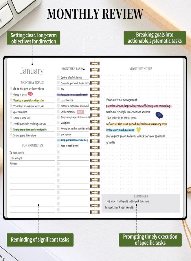 Kamoy 2026-2027 Monthly Planner - Jan.2026 - Dec. 2027, 2 Year Calendar 2026-2027 Monthly Planner, 7.5" x 10", 24 Months Calendar with Note Pages, Twin-wire Binding, for Office, School Home Planning - Black - Image 4