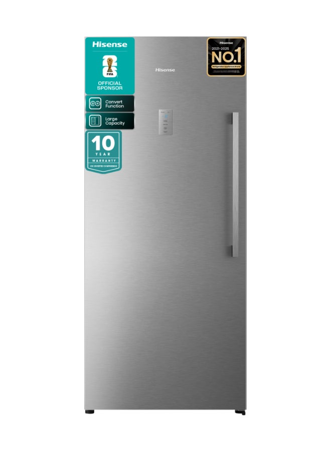 Hisense 769 Gross/592 Net Capacity , Single Door Fridge,With Inverter,Left open DoorWith  Glass Shelf,  Total No frost, LED Touch Control FV3N769NAI Silver - Image 1
