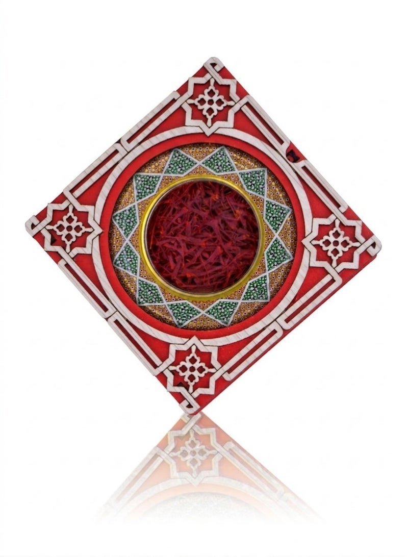 ZARCHIN Wooden Saffron Box with 1gm Super Negin Saffron - Image 1