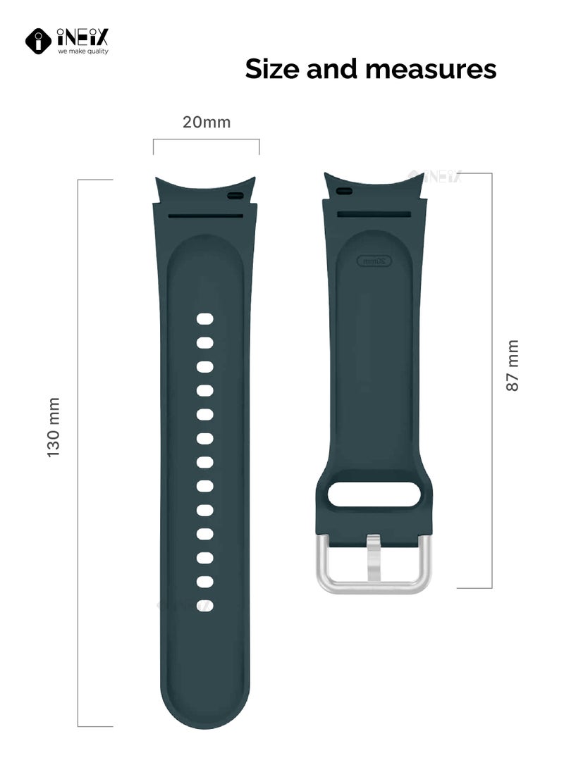 INEIX Silicone Replacement Strap For Samsung Galaxy Watch 4 40/44 mm Dark Green  - Image 4