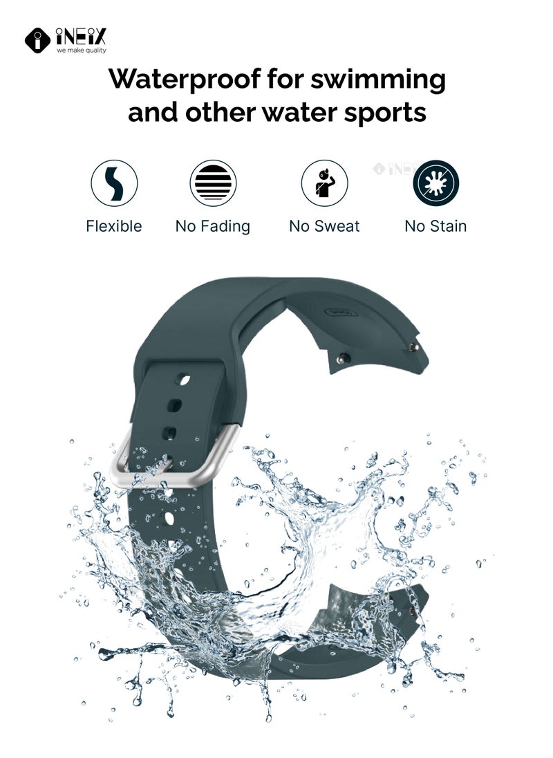 INEIX Silicone Replacement Strap For Samsung Galaxy Watch 4 40/44 mm Dark Green  - Image 5